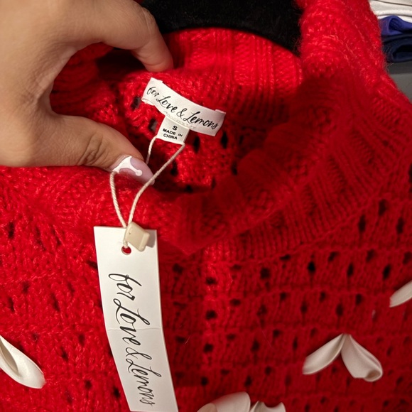 For love and lemons Red Liberty sweater - Picture 2 of 4